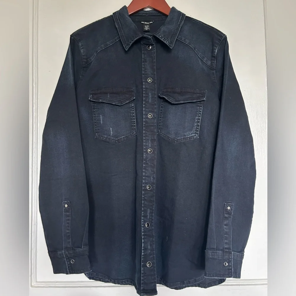 Guess Distressed Button-Down - Picture 3 of 17